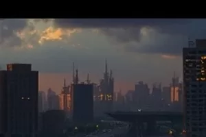 《第七次采风》封面，背包与录音杆立在野外地头